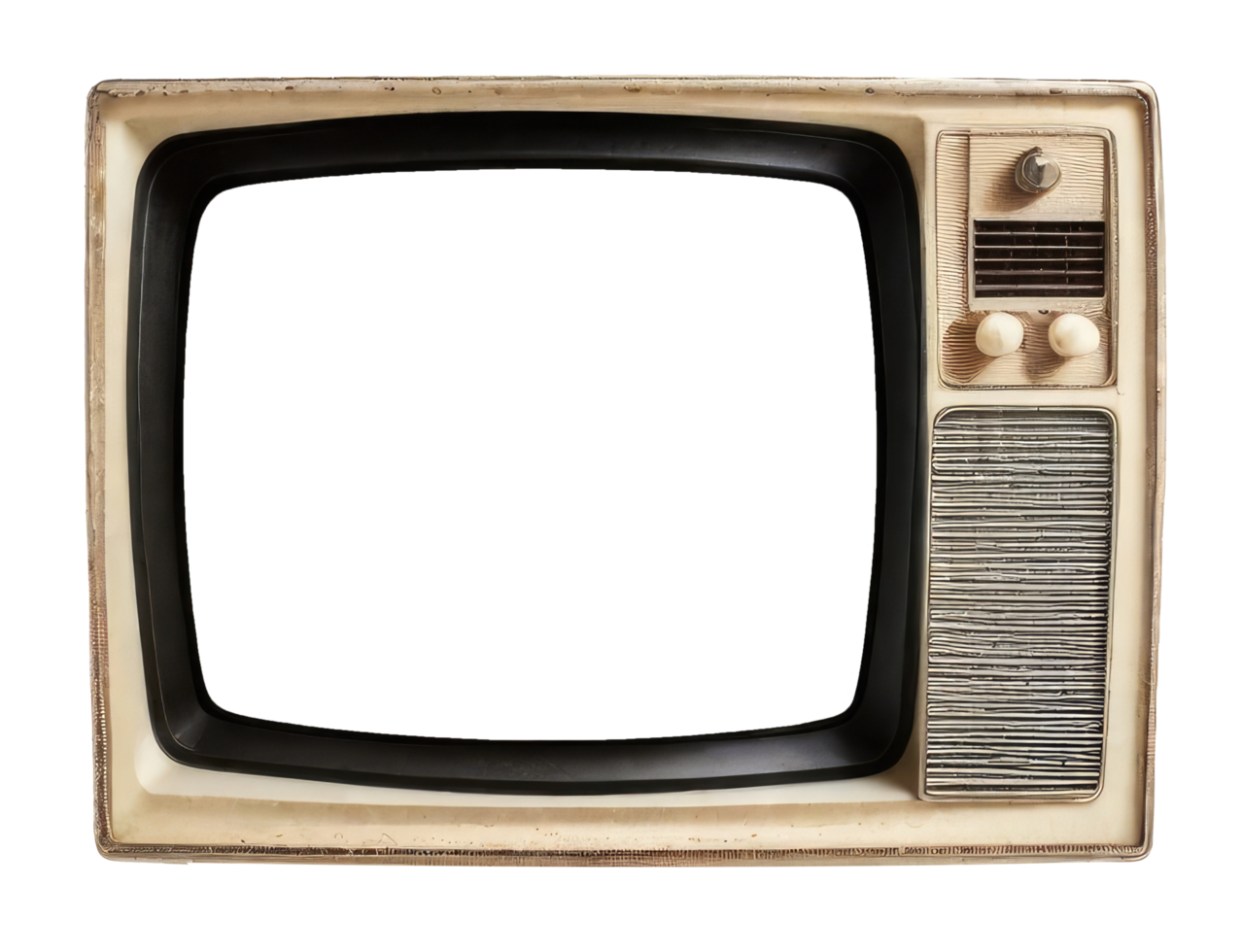vintage televisão com cortar Fora tela em isolado. ai generativo png
