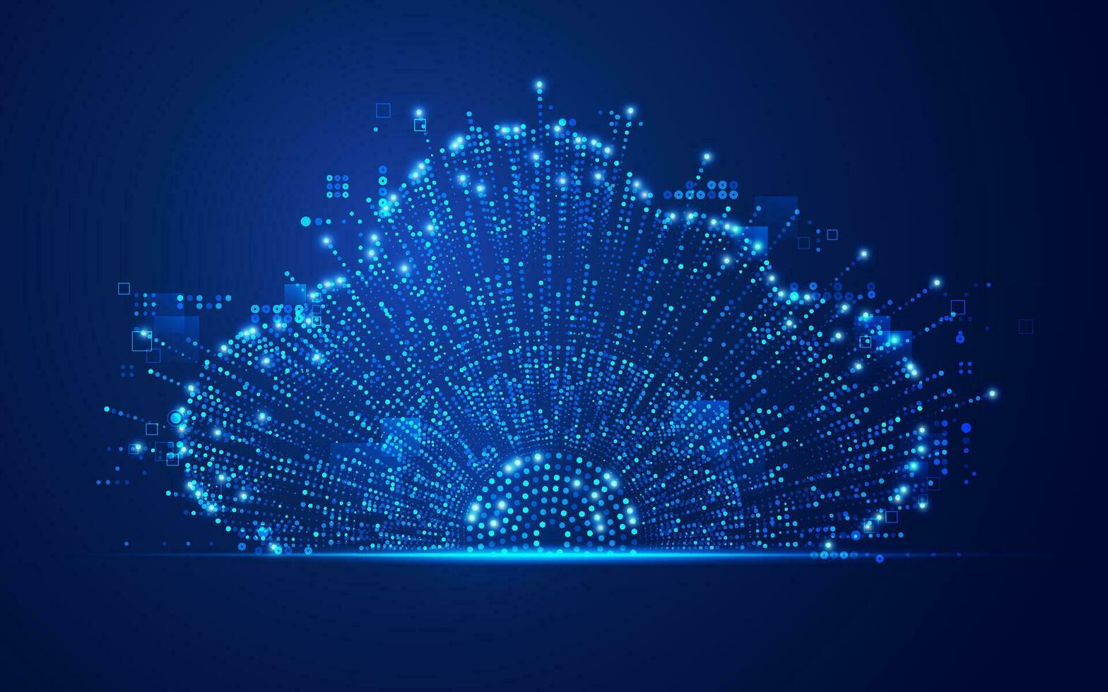 concept of cloud computing or IOT, graphic of dotted line combined with cloud shape and futuristic element vector