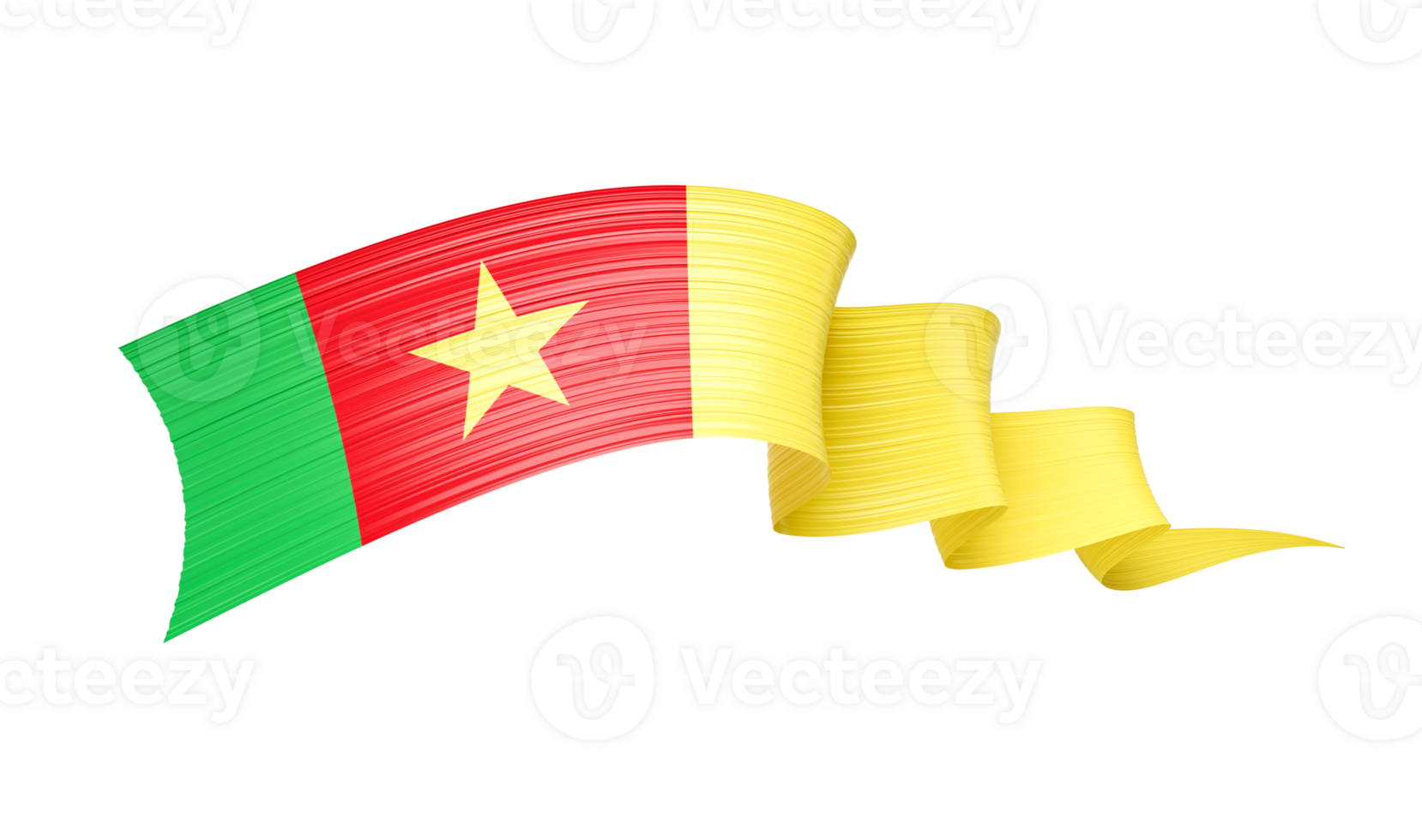 3d Flag Of Cameroon 3d Shiny Waving Flag Ribbon , 3d illustration png