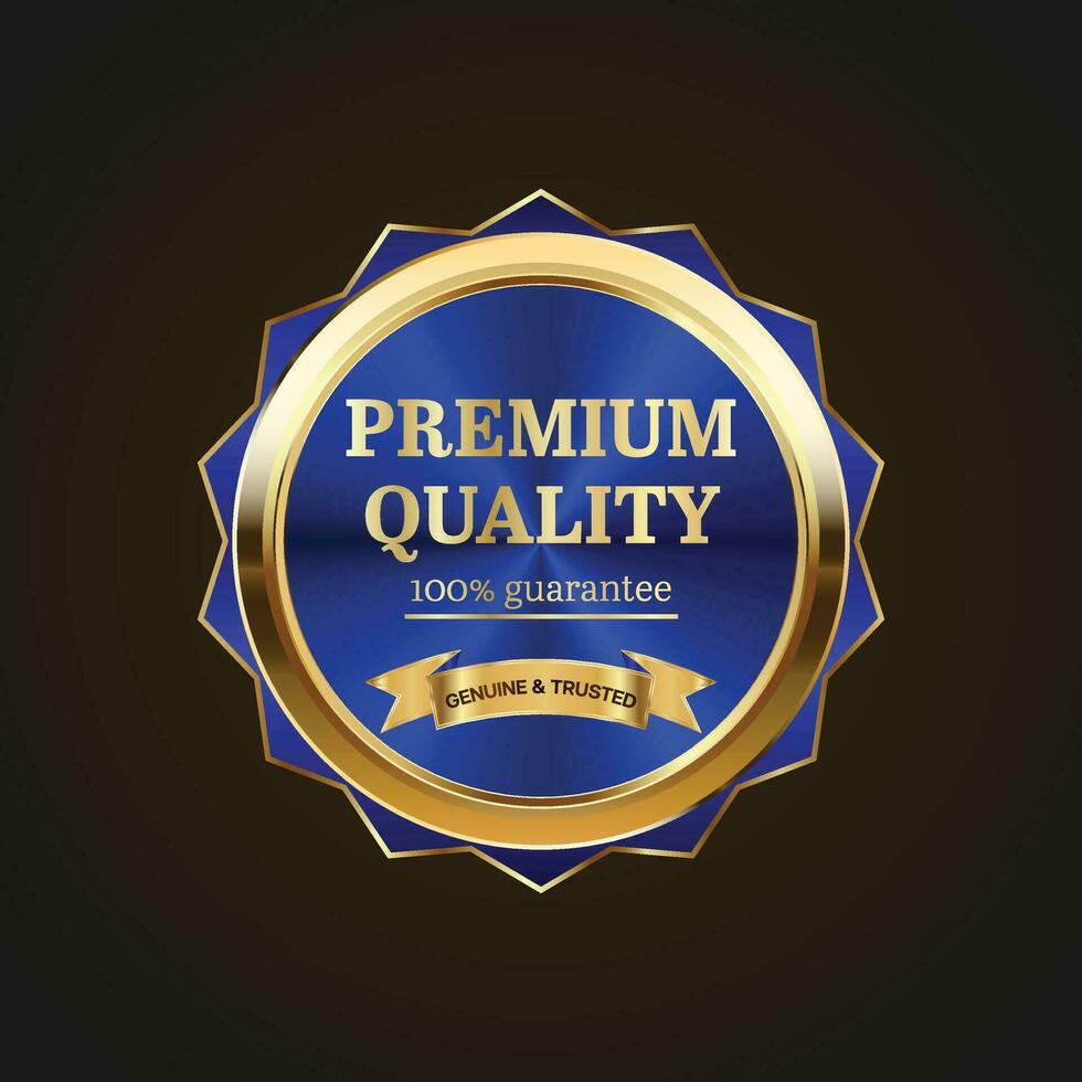 Luxury golden blue badges and labels. Retro vintage circle badge design vector