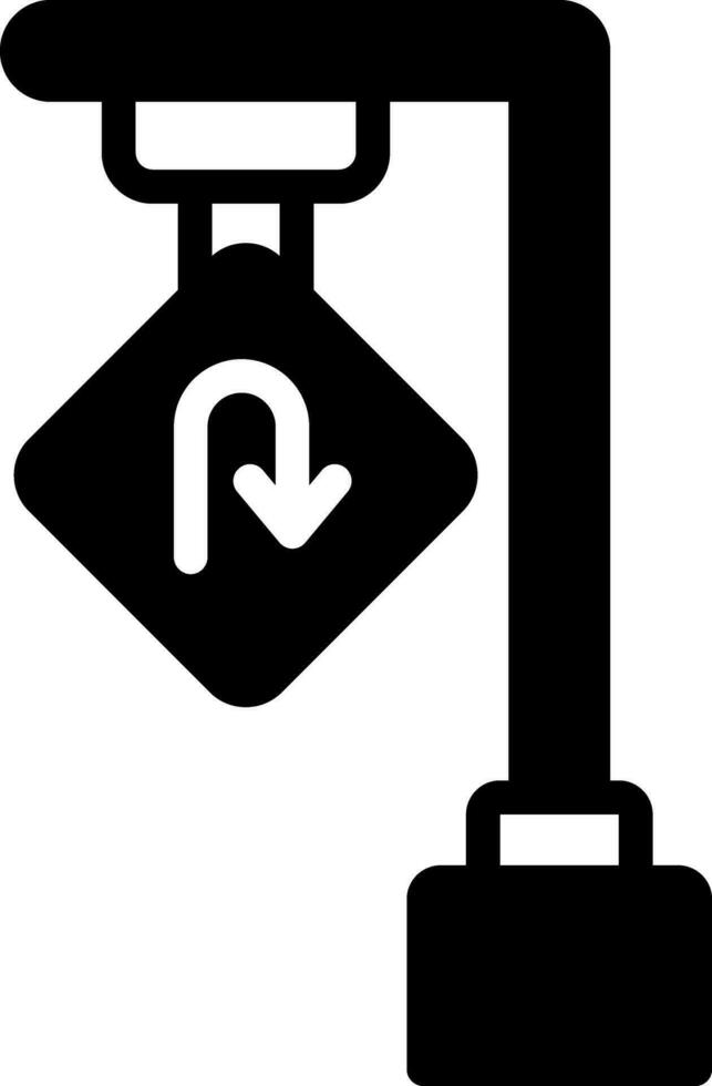 solid icon for turn vector