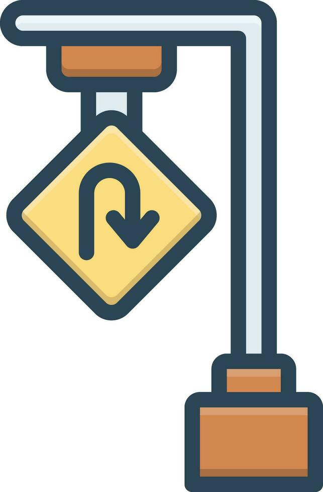 color icon for turn vector