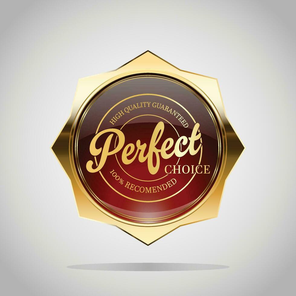 Luxury golden red badges and labels. Retro vintage circle badge design vector