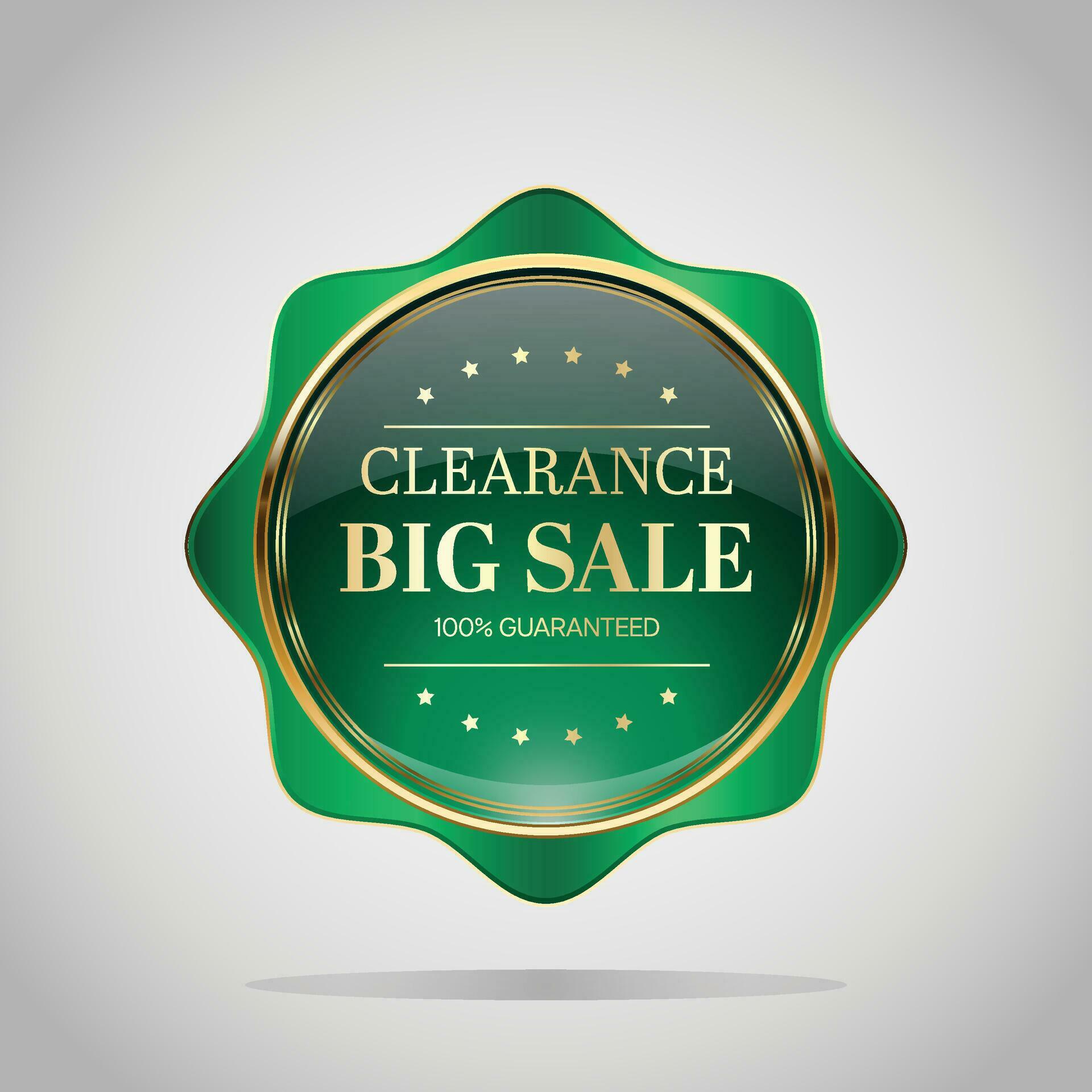 Luxury golden green badges and labels. Retro vintage circle badge