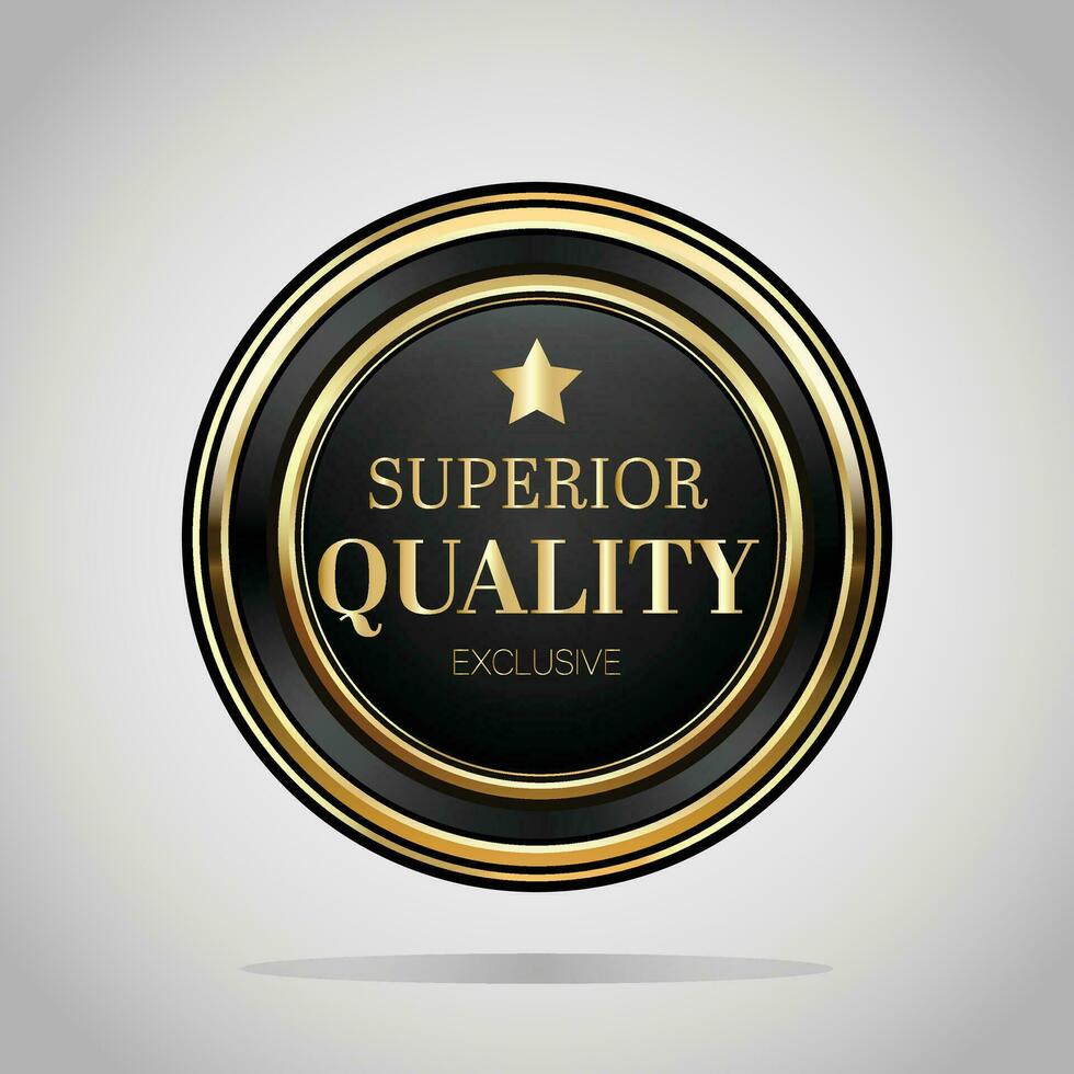 Luxury golden black badges and labels. Retro vintage circle badge design vector