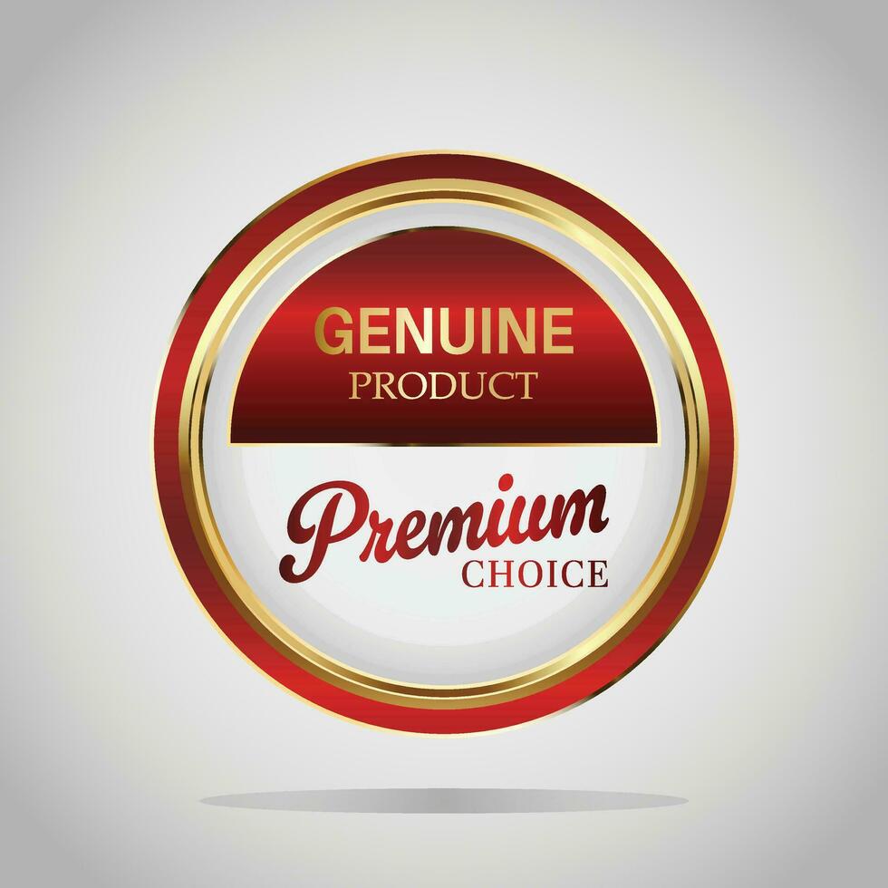 Luxury golden red badges and labels. Retro vintage circle badge design vector
