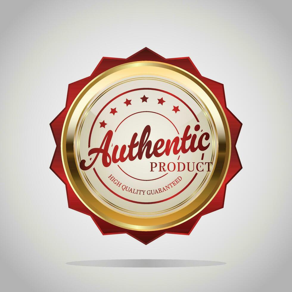 Luxury golden red badges and labels. Retro vintage circle badge design vector