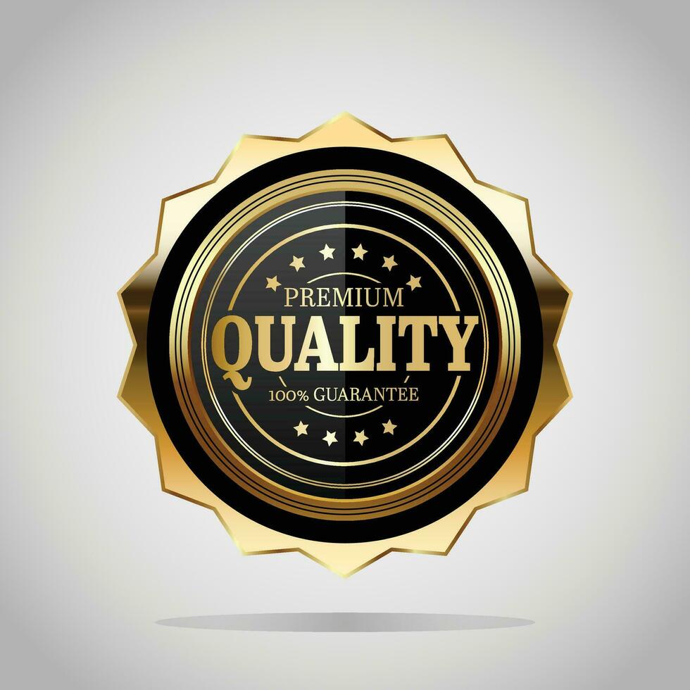 Luxury golden badges and labels. Retro vintage circle badge design vector