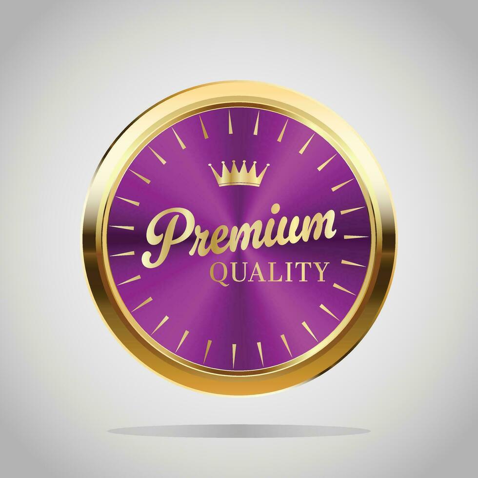 Luxury golden purple badges and labels. Retro vintage circle badge design vector