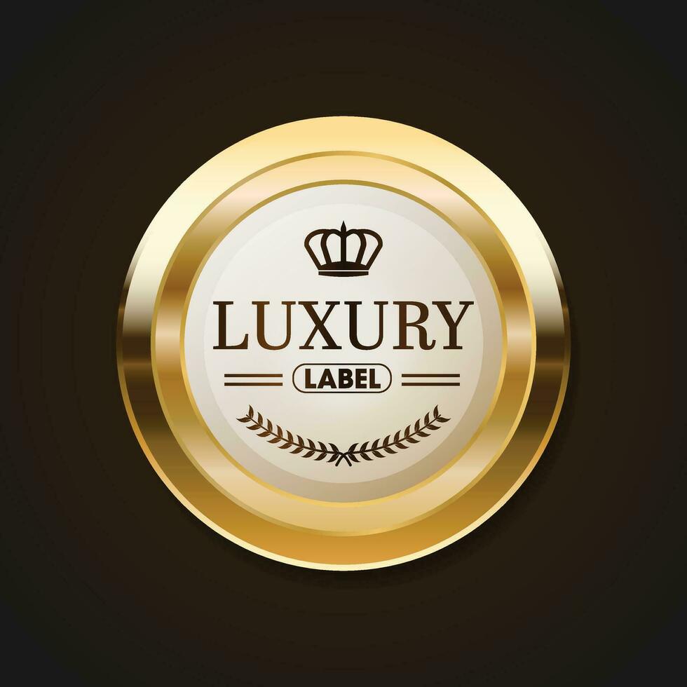 Luxury golden badges and labels. Retro vintage circle badge design vector