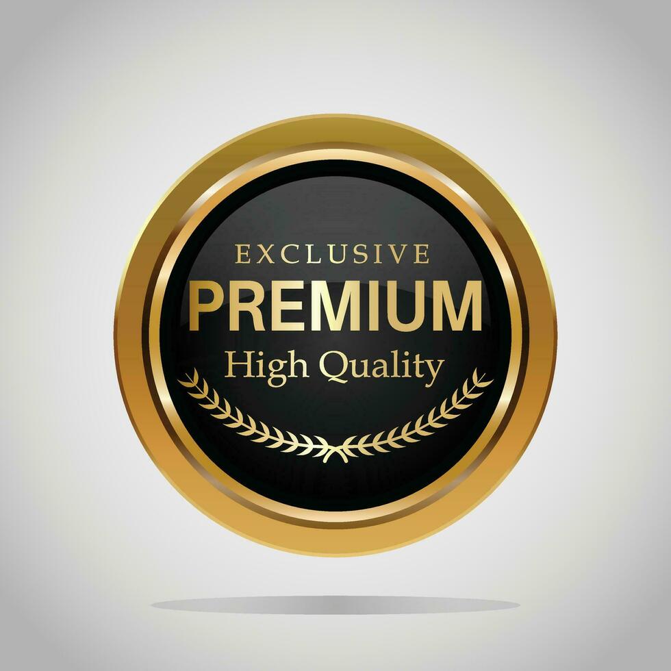 Luxury golden badges and labels. Retro vintage circle badge design vector