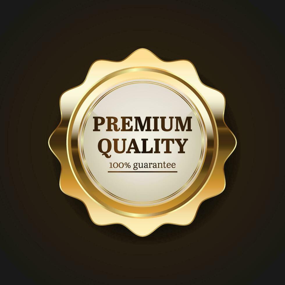 Luxury golden badges and labels. Retro vintage circle badge design vector