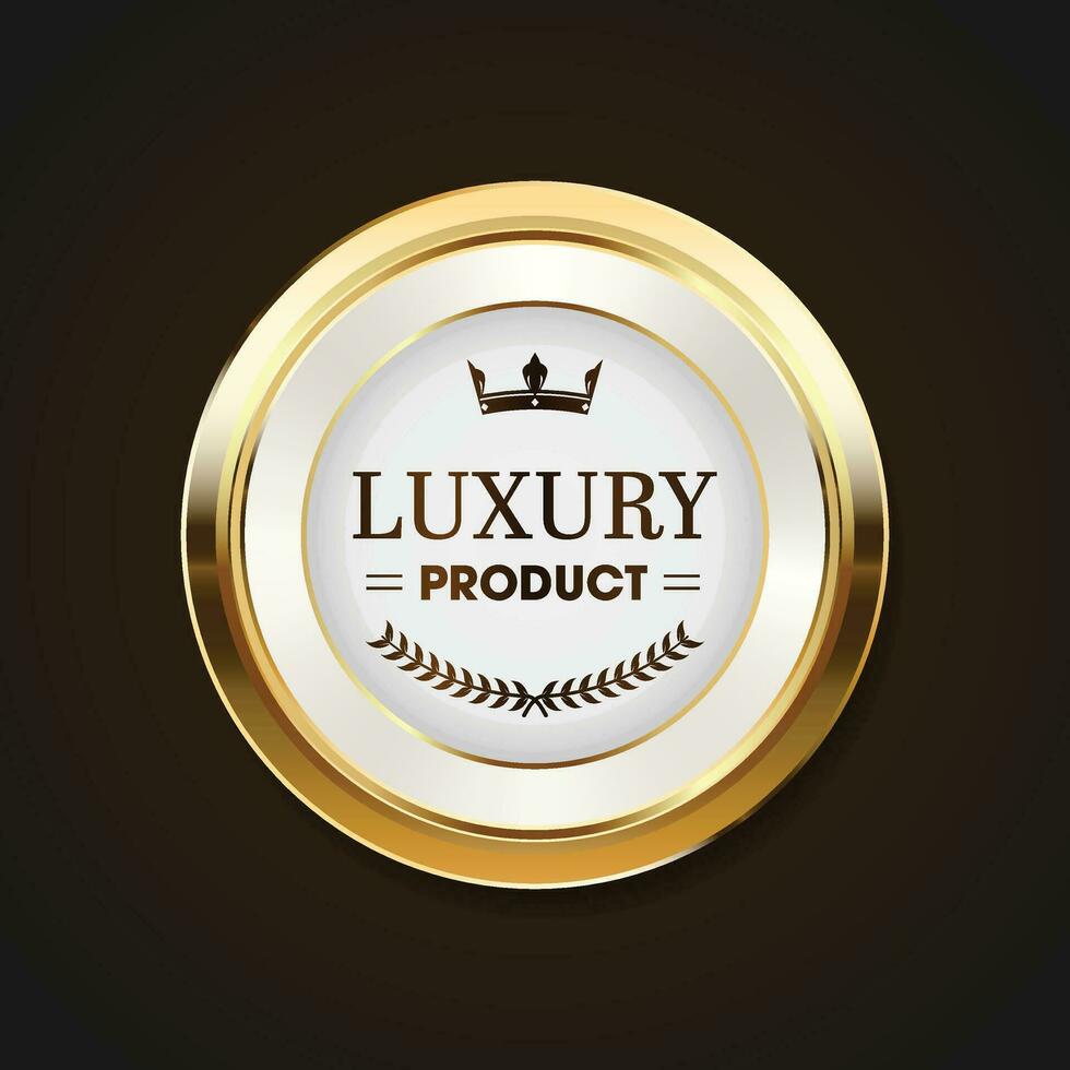 Luxury golden badges and labels. Retro vintage circle badge design vector