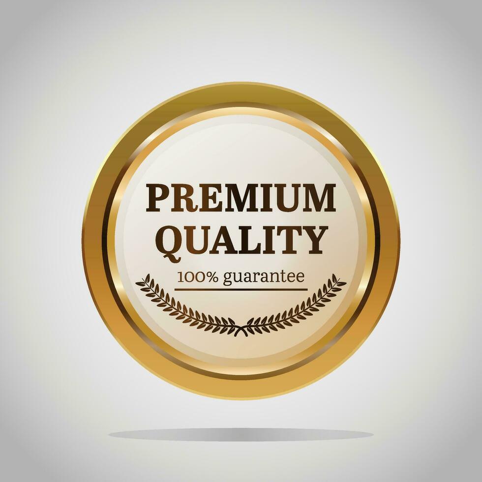 Luxury golden badges and labels. Retro vintage circle badge design vector