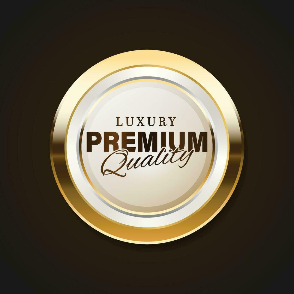 Luxury golden badges and labels. Retro vintage circle badge design vector