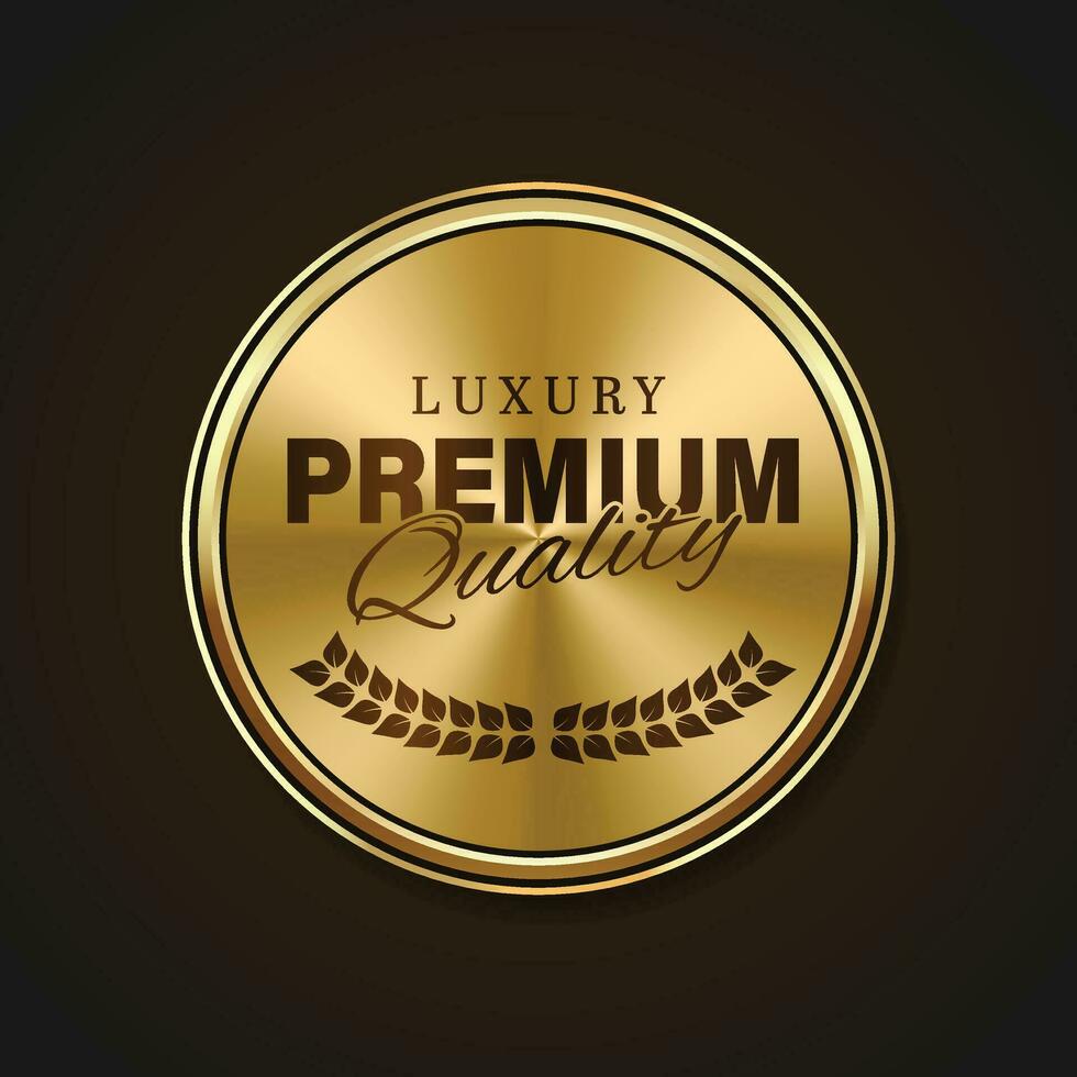 Luxury golden badges and labels. Retro vintage circle badge design vector