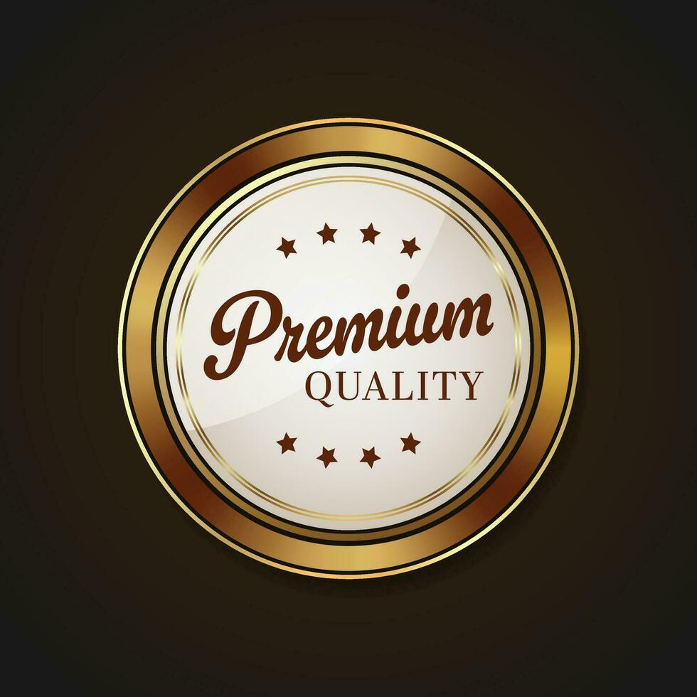 Luxury golden badges and labels. Retro vintage circle badge design vector