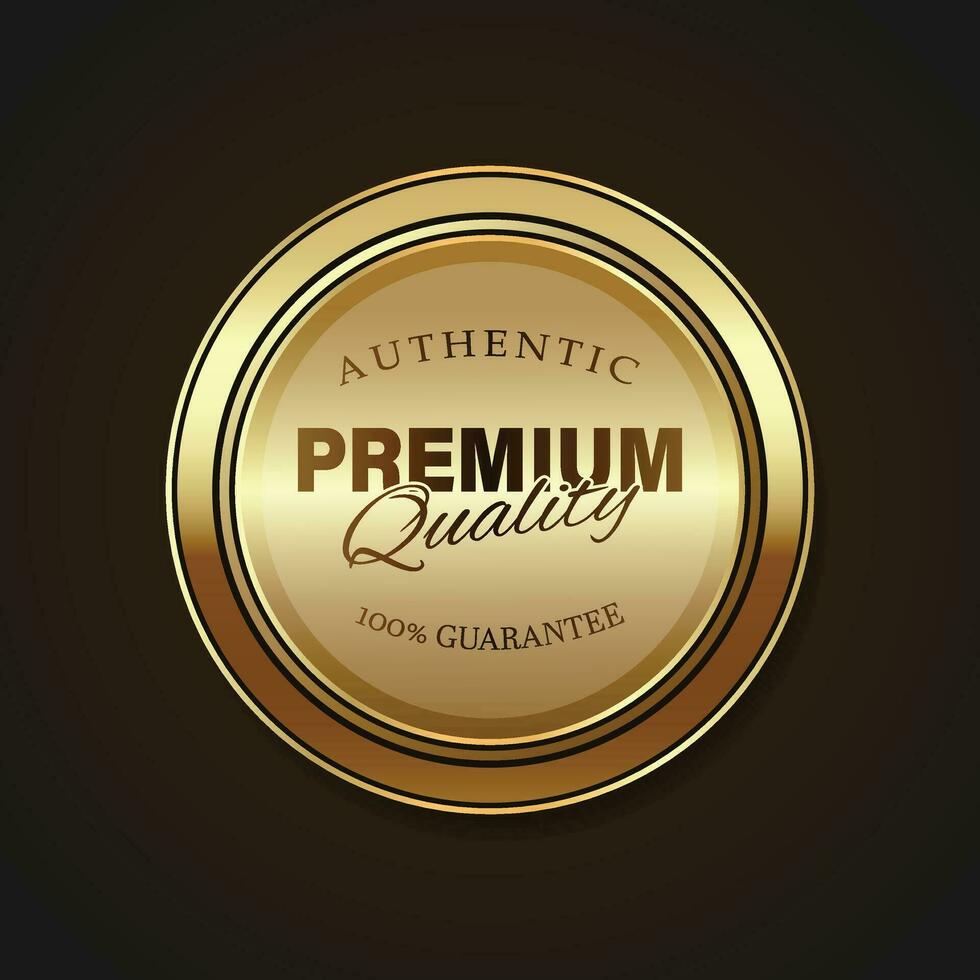 Luxury golden badges and labels. Retro vintage circle badge design vector