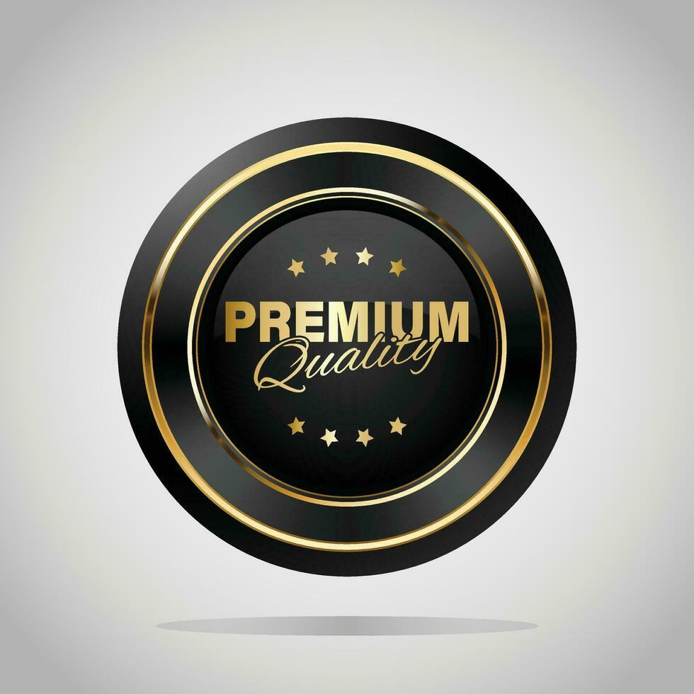 Luxury golden badges and labels. Retro vintage circle badge design vector