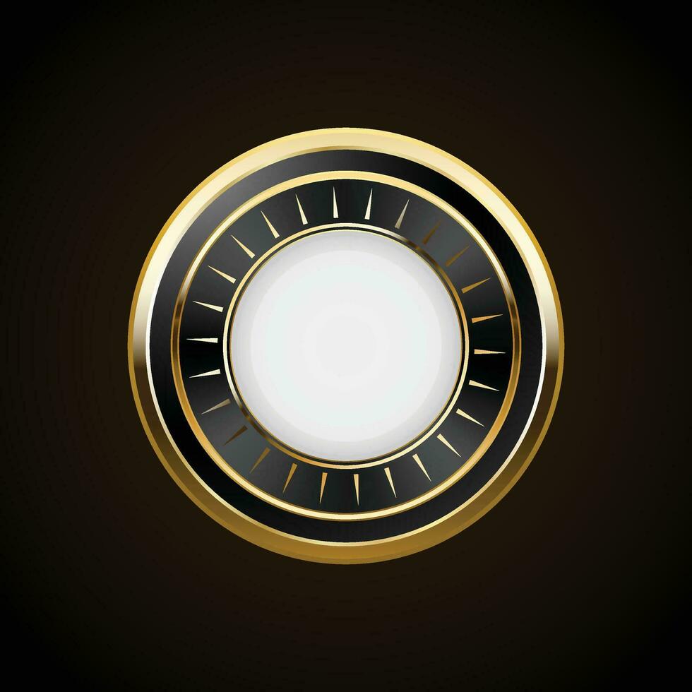 lujo dorado negro insignias y etiquetas. retro Clásico circulo Insignia diseño vector