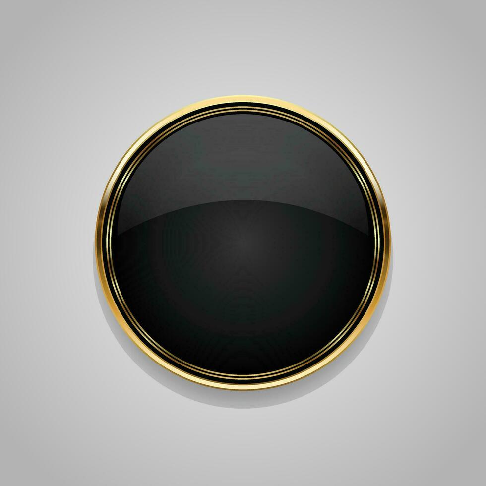 Luxury golden black badges and labels. Retro vintage circle badge design vector