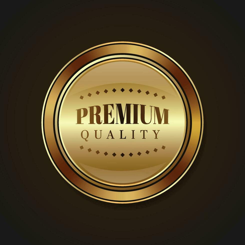 Luxury golden badges and labels. Retro vintage circle badge design vector