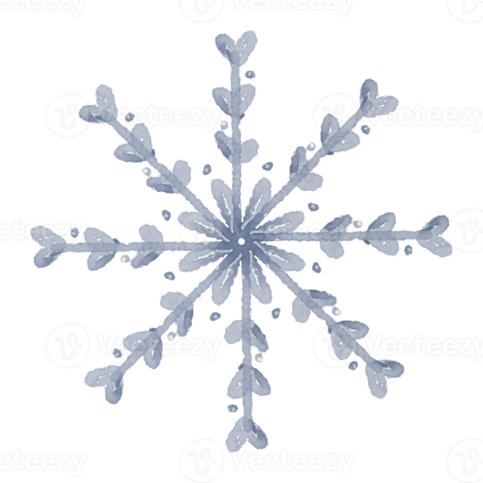 Watercolor winter holiday clipart hand drawn navy blue snowflakes png