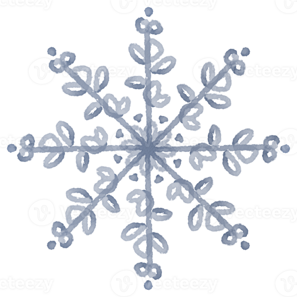 Watercolor winter holiday clipart hand drawn navy blue snowflakes png