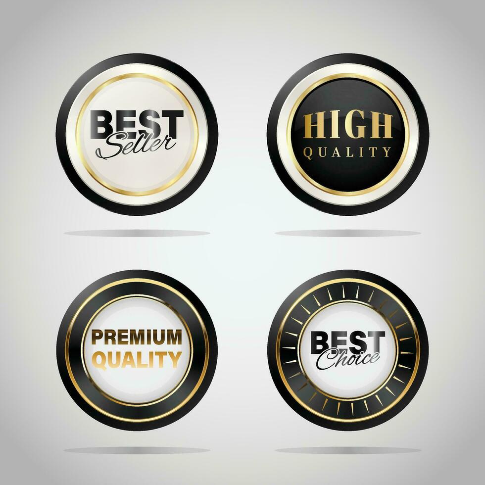 Luxury golden badges and labels. Retro vintage circle badge design vector