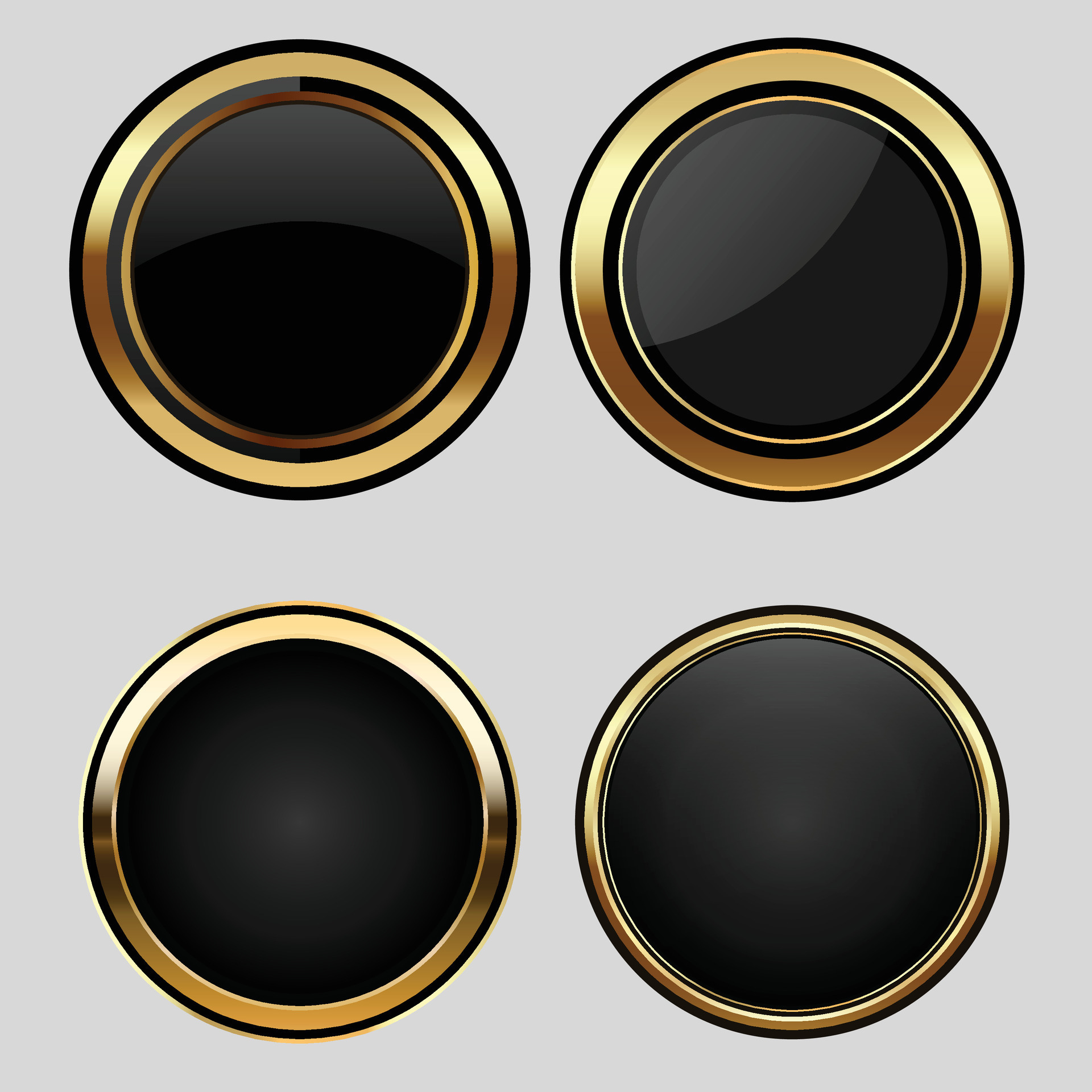 Luxury golden black badges and labels. Retro vintage circle badge