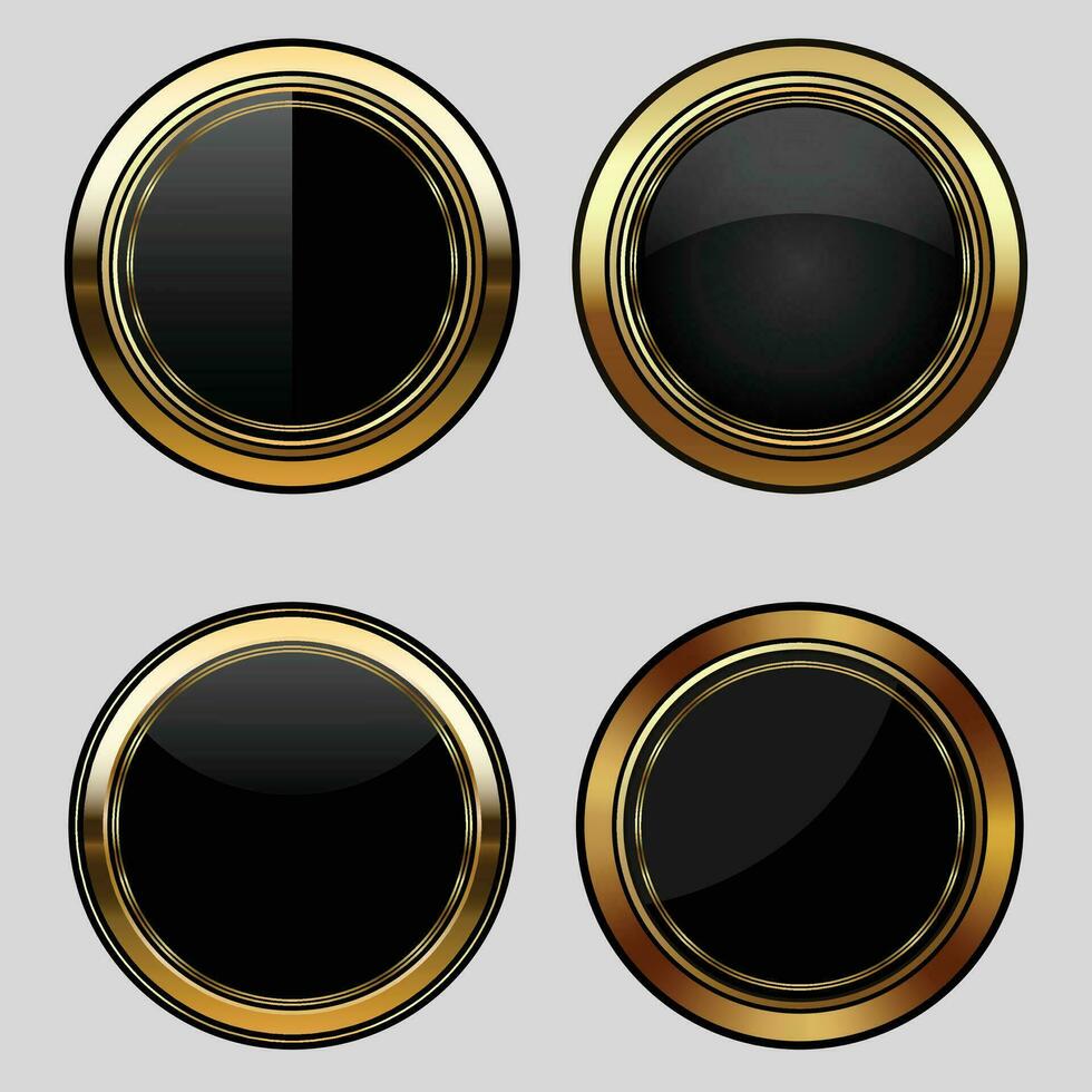 Luxury golden black badges and labels. Retro vintage circle badge design vector