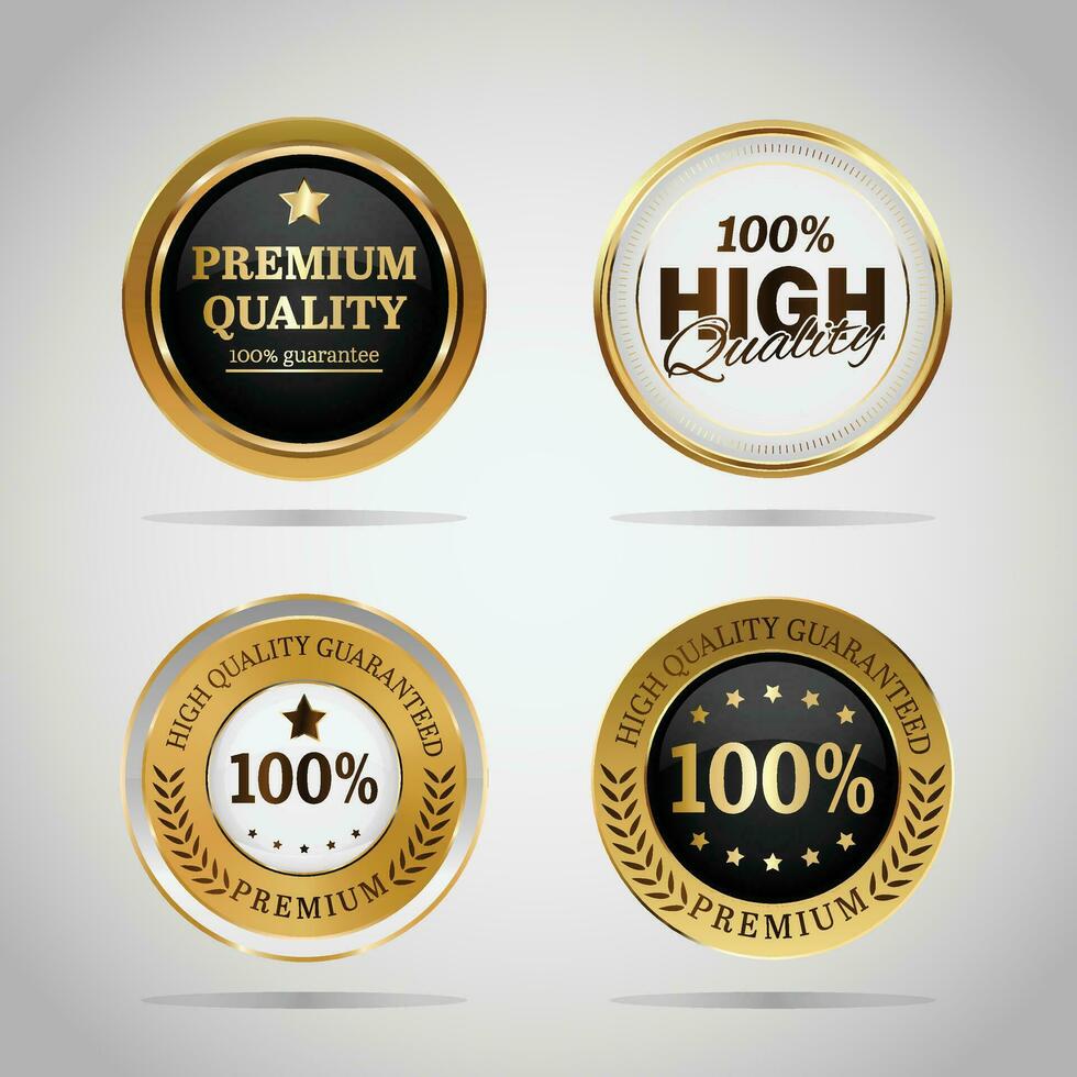 Luxury golden badges and labels. Retro vintage circle badge design vector