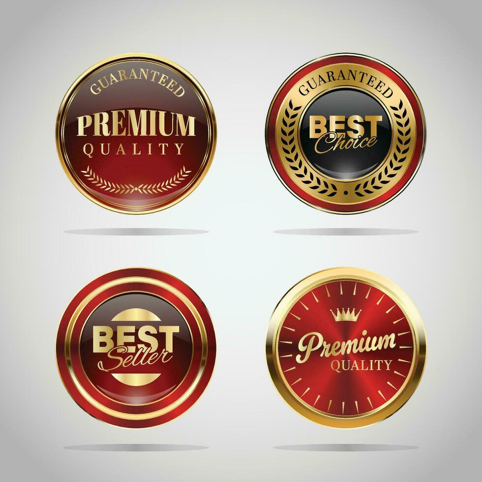 Luxury golden badges and labels. Retro vintage circle badge design vector