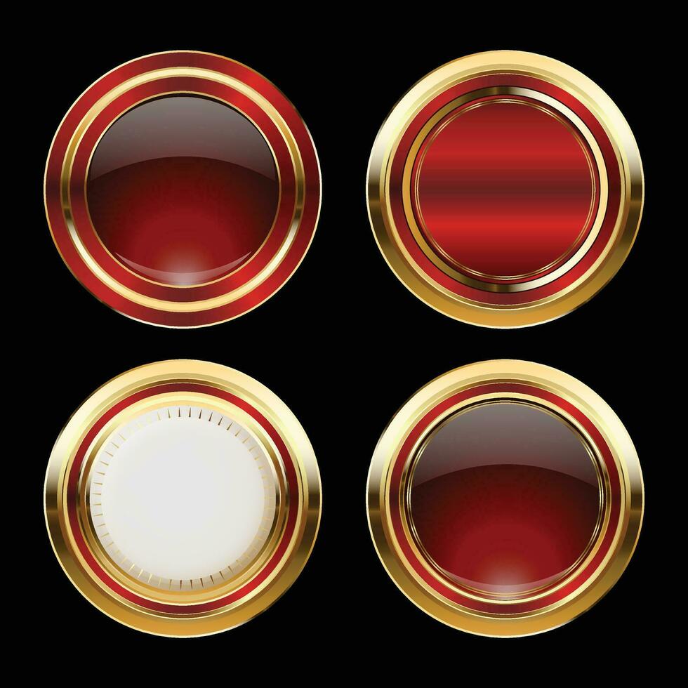 Luxury golden badges and labels. Retro vintage circle badge design vector
