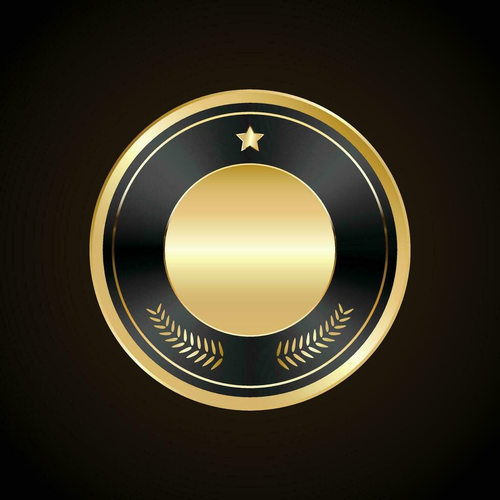 lujo dorado negro insignias y etiquetas. retro Clásico circulo Insignia diseño vector