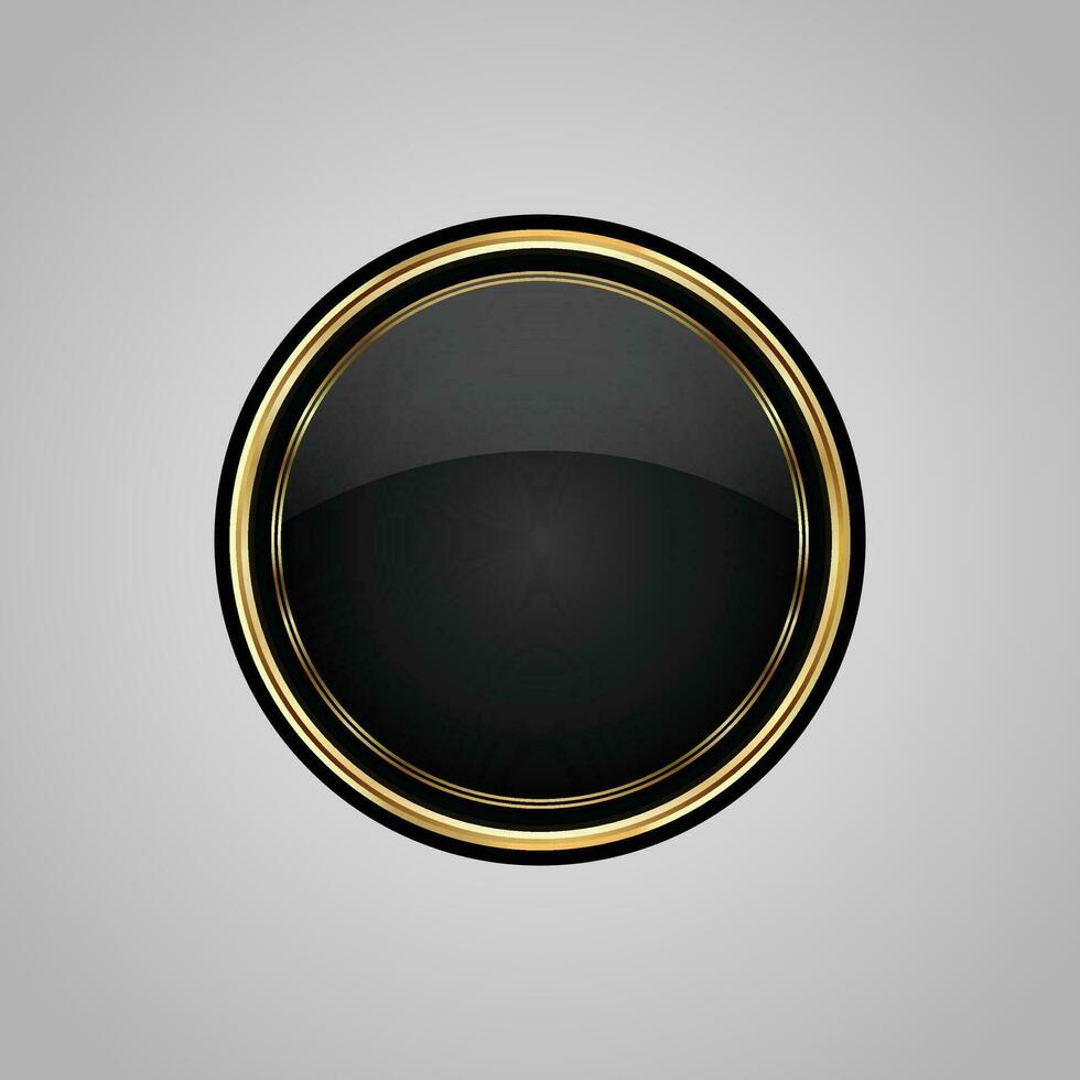 Luxury golden black badges and labels. Retro vintage circle badge design vector