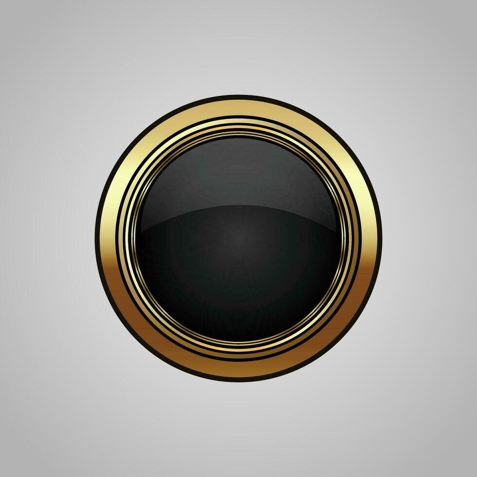 Luxury golden black badges and labels. Retro vintage circle badge design vector