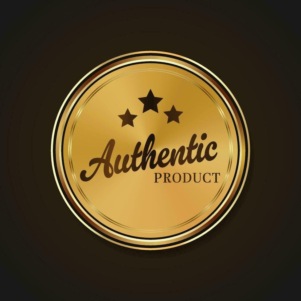 Luxury golden badges and labels. Retro vintage circle badge design vector