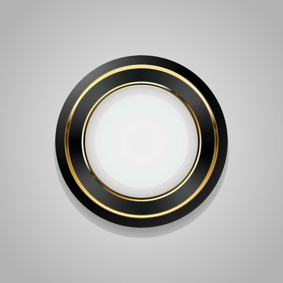 Luxury golden black badges and labels. Retro vintage circle badge design vector