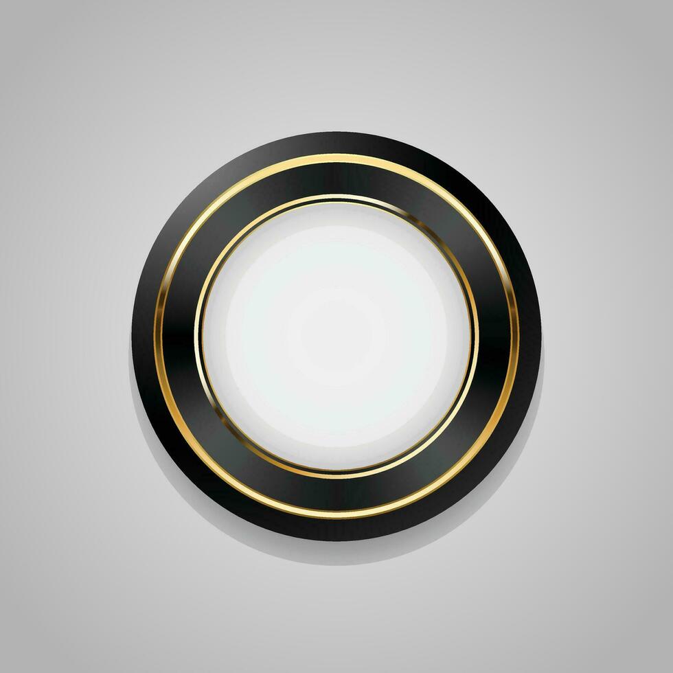 Luxury golden black badges and labels. Retro vintage circle badge design vector