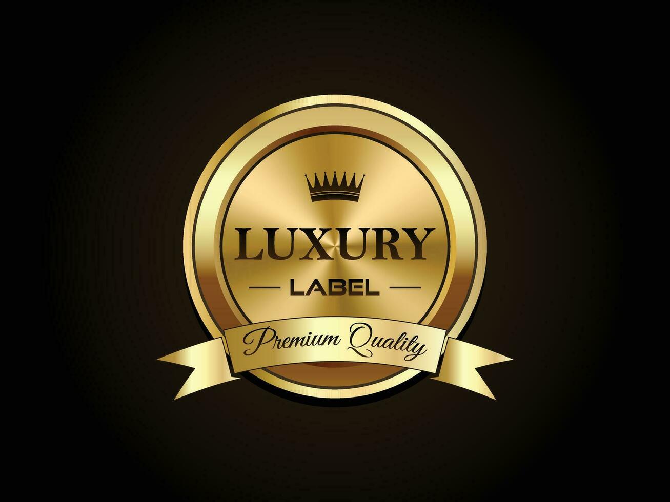 Luxury golden badges and labels. Retro vintage circle badge design vector