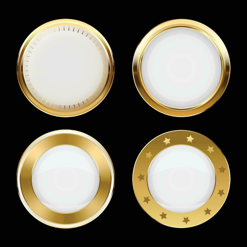 Luxury golden badges and labels. Retro vintage circle badge design vector