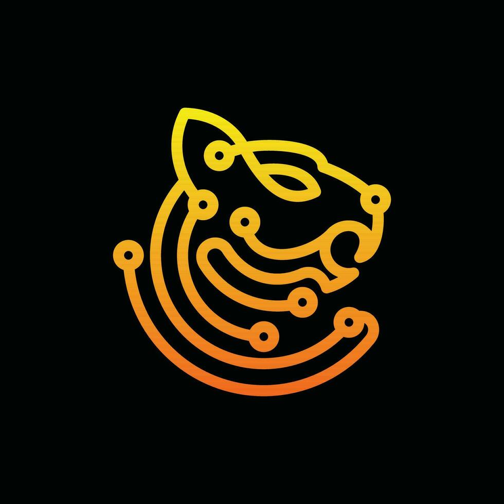 Cheetah Technology with circuit line modern logo, suitable for your company vector