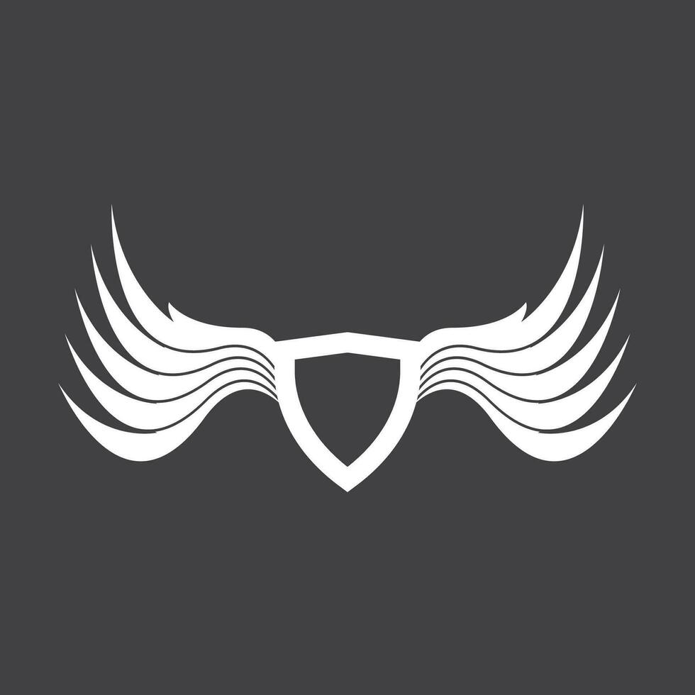 Wings Shield icon and symbol template vector