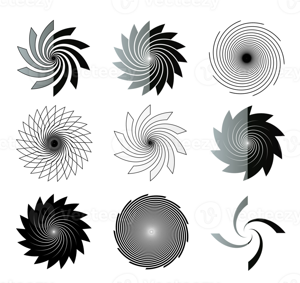 Vortex shapes illustration set png