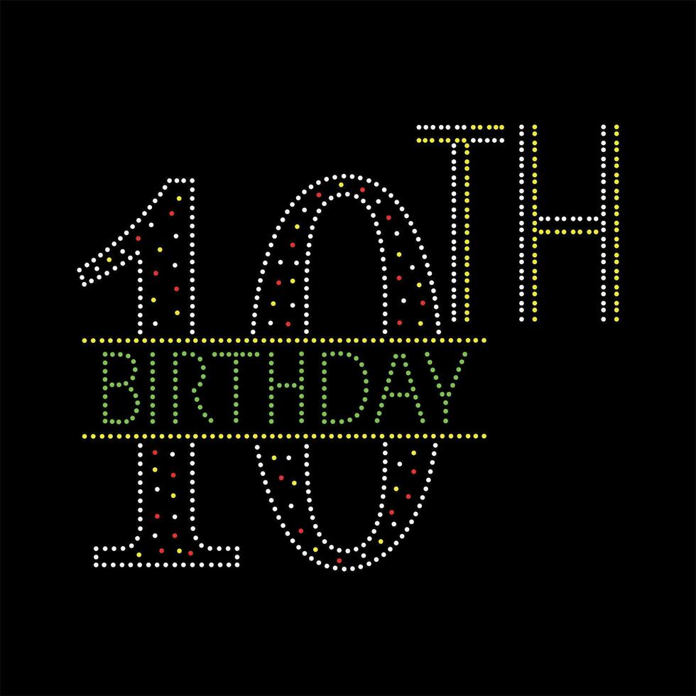 10th birthday tshirt design vector