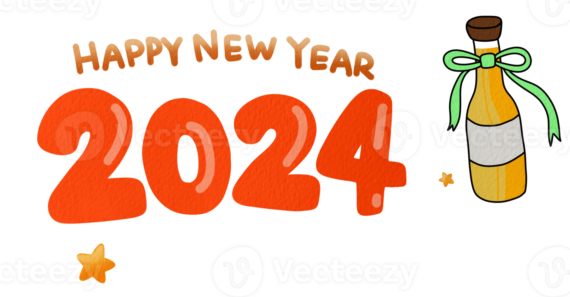 Happy new year 2024 34374796 PNG
