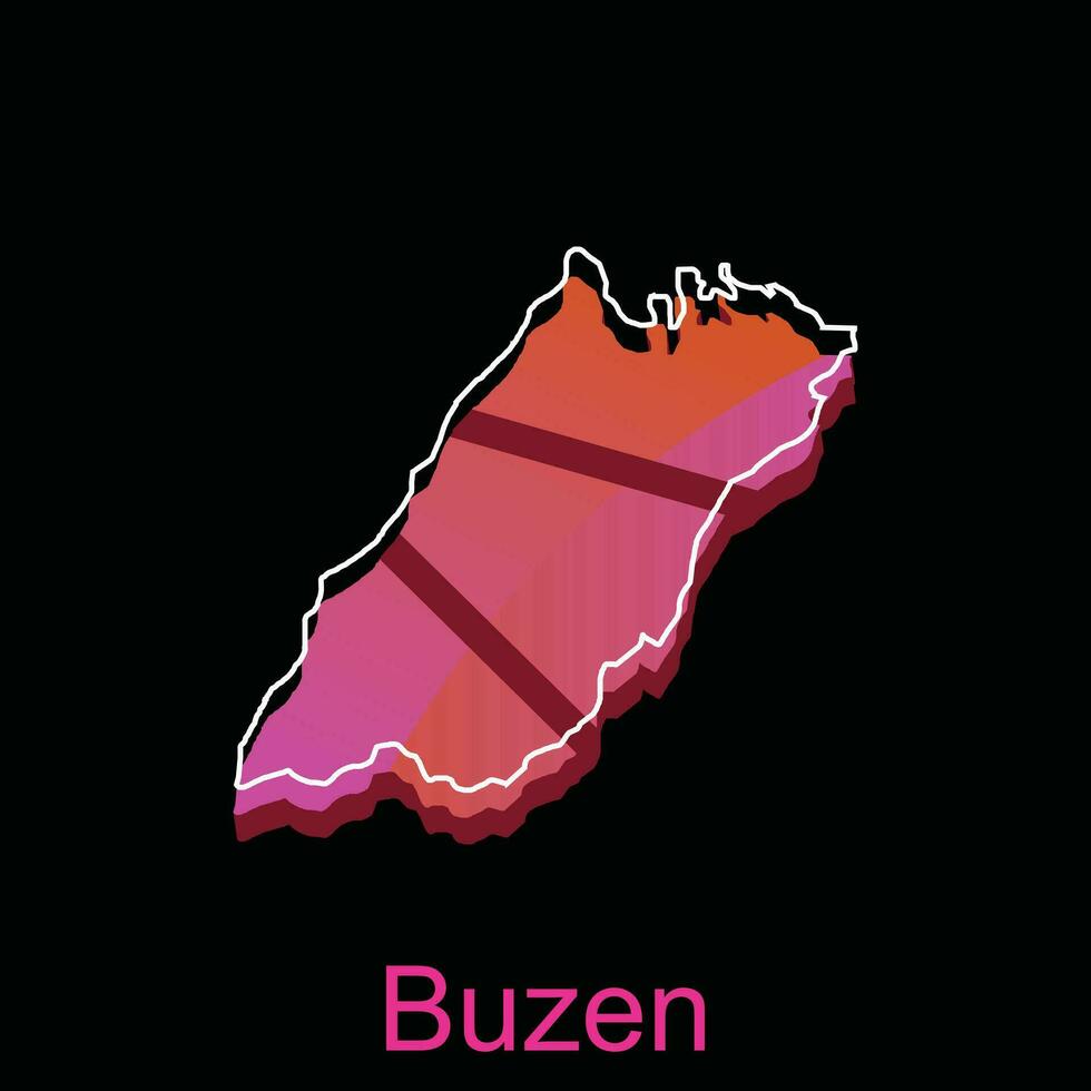 Map City of Buzen design, High detailed vector map - Japan Vector Design Template, suitable for your company