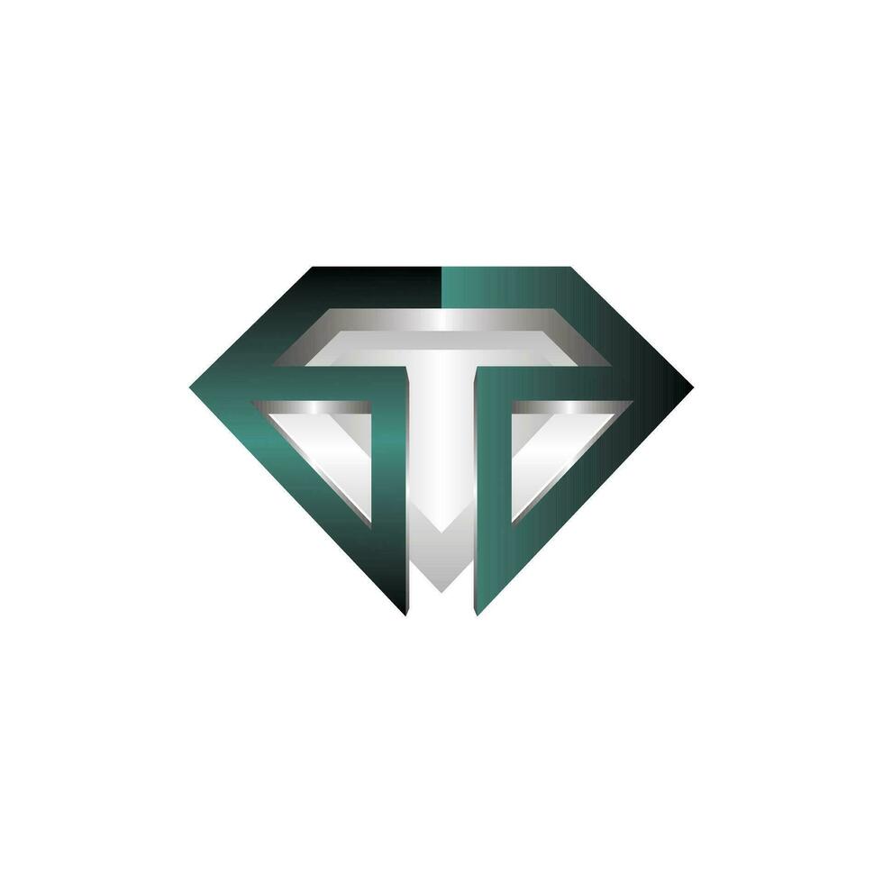 letter T diamond logo elegant design, diamond icon template, suitable for your company vector