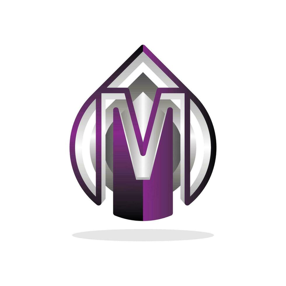 Letter M with Drop Water logo design, water drop and clean environment symbol, logotype element for template vector